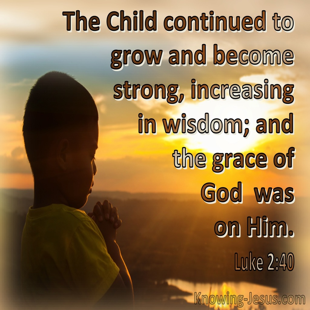 Luke 2:40  The Child Continued To Grace And Increase In Wisdom (brown)